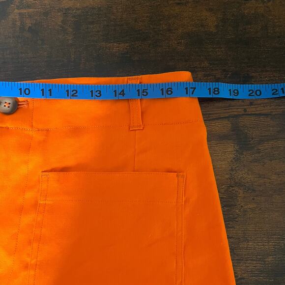 Meave by Anthropologie The Colette Shorts Linen Blend Orange Size 32 High Waist - Picture 7 of 9